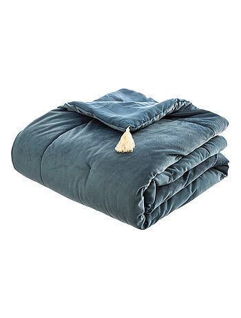 Édredon en velours et pompons