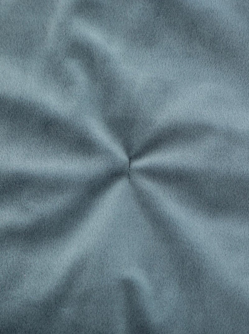 Édredon en velours et pompons Bleu - Kiabi