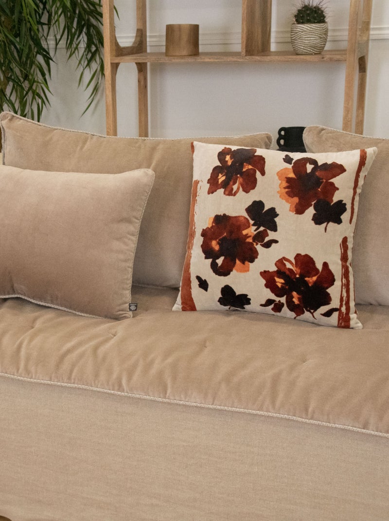 Edredon en velours Taupe - Kiabi