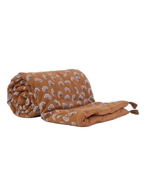 Édredon imprimé 100% coton avec pompon - Kiabi