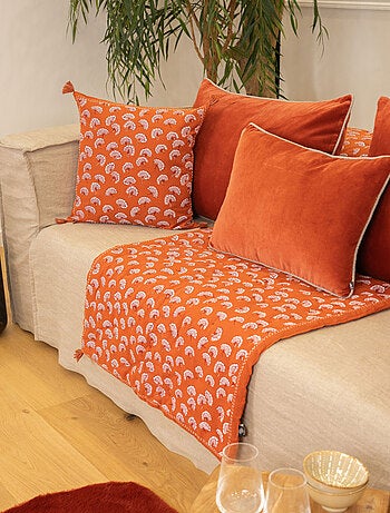 Édredon imprimé 100% coton avec pompon