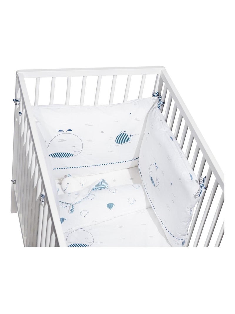 Edredon lit bébé en coton - SAUTHON Blanc Bleu - Kiabi