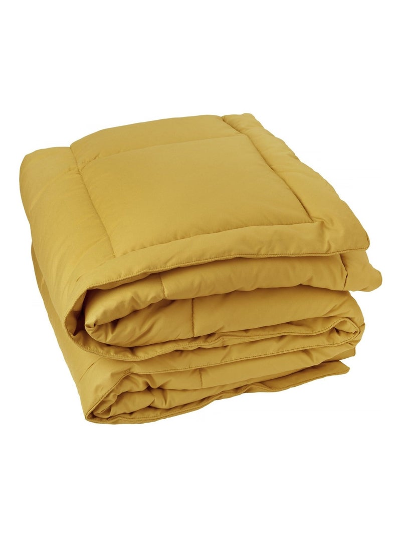 Edredon matelassé peau de pêche Oekotex Jaune - Kiabi
