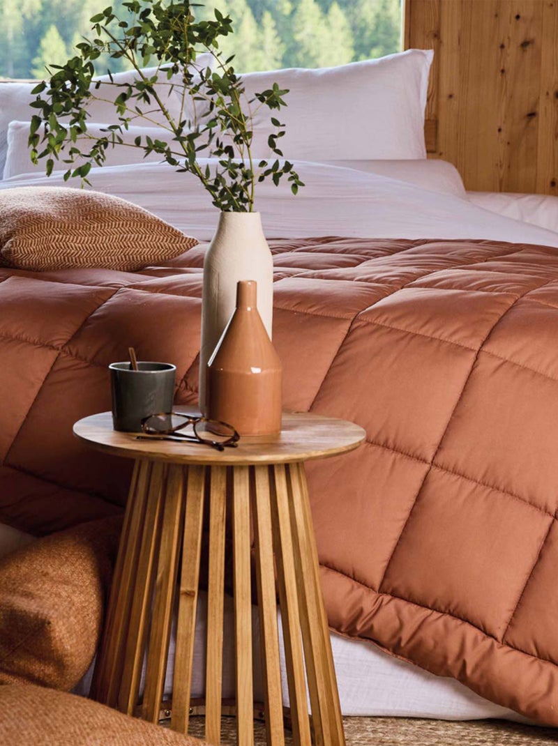 Edredon ou couvre-lit matelassé peau de pêche Oekotex Cuivre - Kiabi