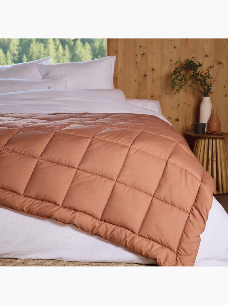 Edredon ou couvre-lit matelassé peau de pêche Oekotex Orange - Kiabi