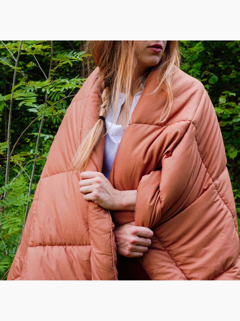 Edredon ou couvre-lit matelassé peau de pêche Oekotex Orange - Kiabi
