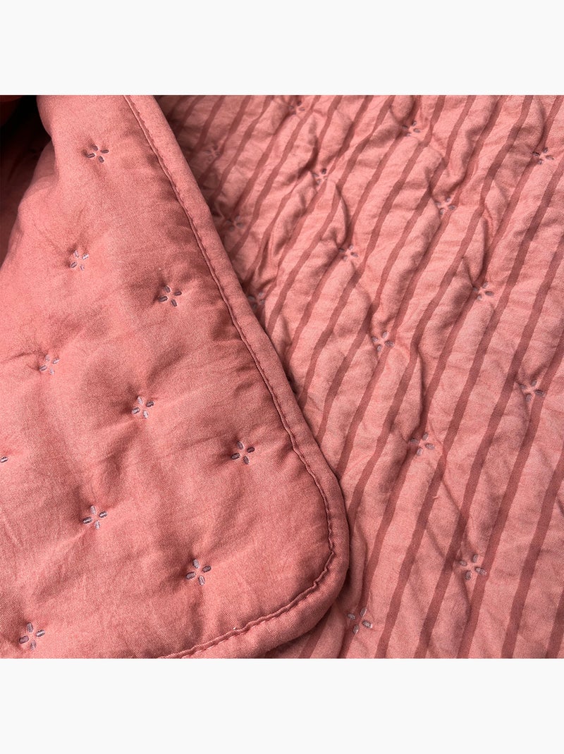 Edredon ou jeté de lit matelassé microfibre Rose - Kiabi