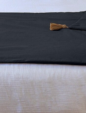 Édredon Panama 90x190 cm pompons jute terracotta