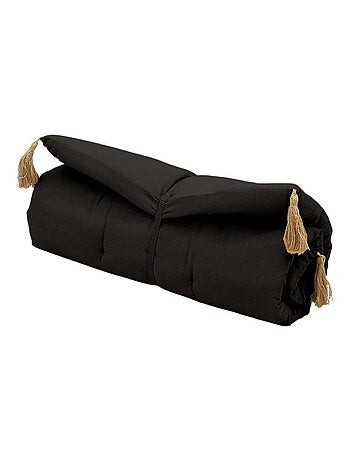 Édredon Panama 90x190 cm pompons jute terracotta