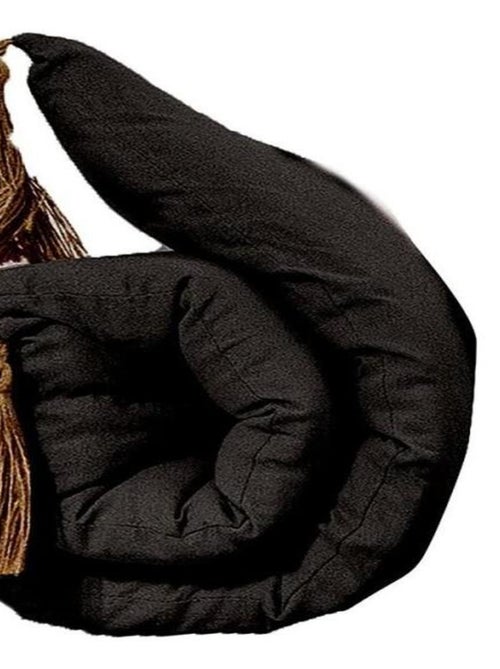 Édredon Panama 90x190 cm pompons jute noir - Kiabi