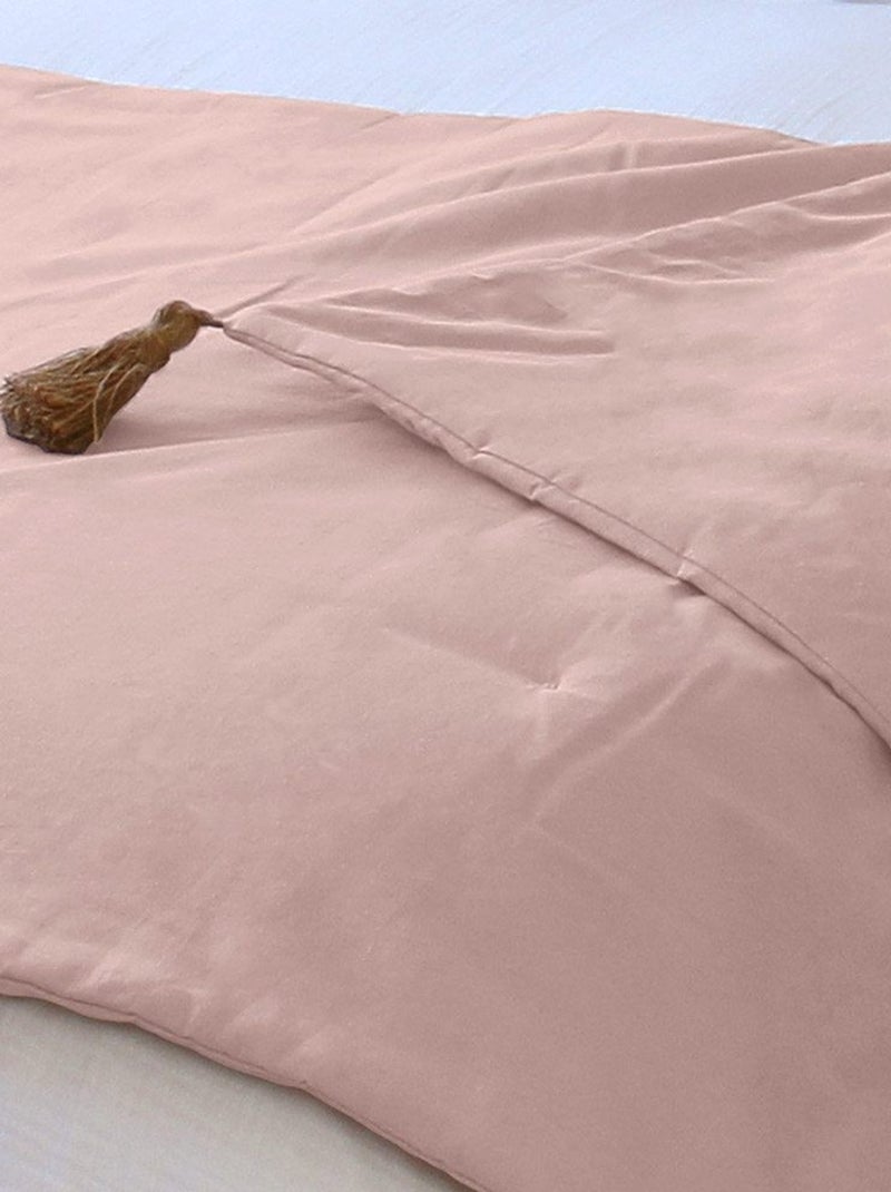 Édredon Panama 90x190 cm pompons jute rose Rose - Kiabi