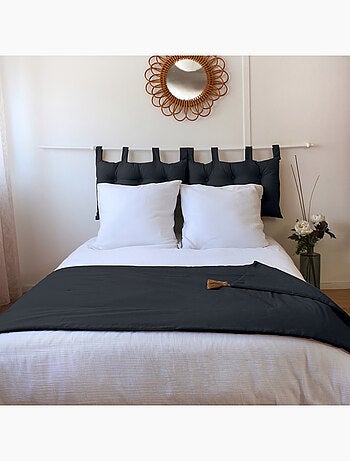 Edredon Panama avec pompons en jute