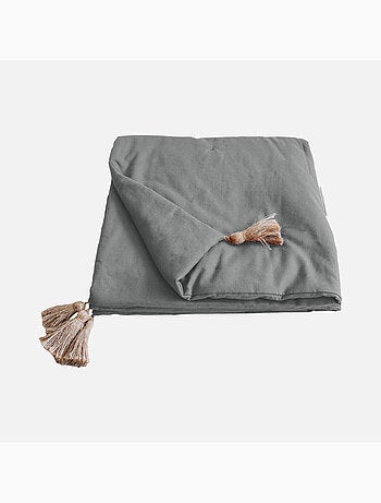 Edredon Panama avec pompons en jute