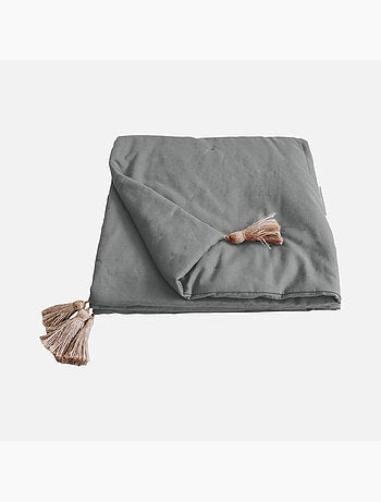 Edredon Panama avec pompons en jute