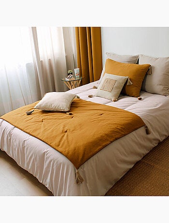 Edredon Panama avec pompons en jute