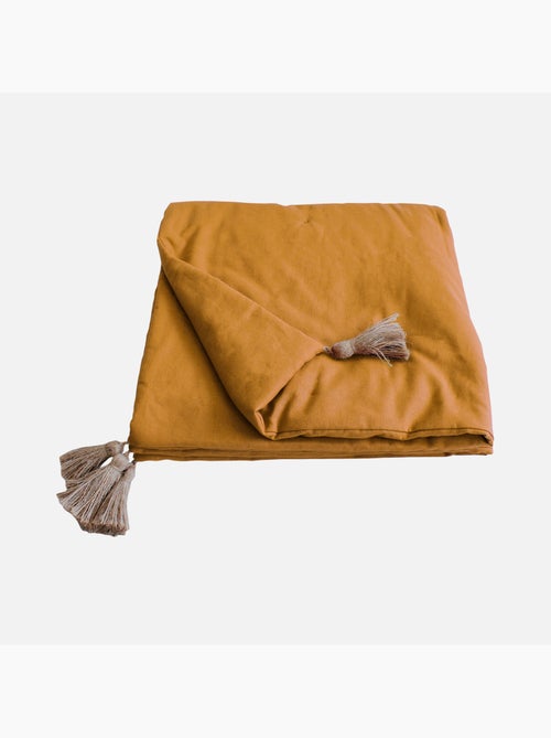 Edredon Panama avec pompons en jute - Kiabi