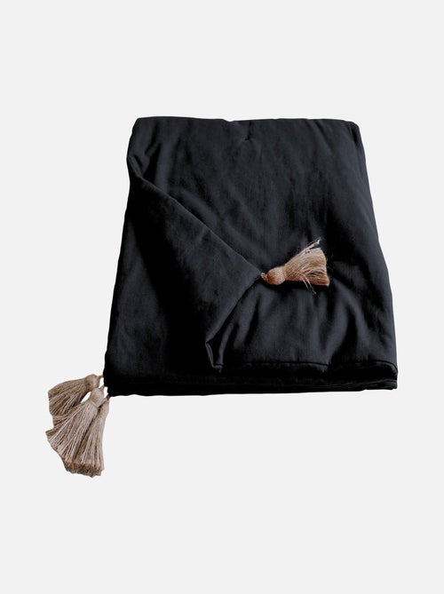 Edredon Panama avec pompons en jute - Kiabi