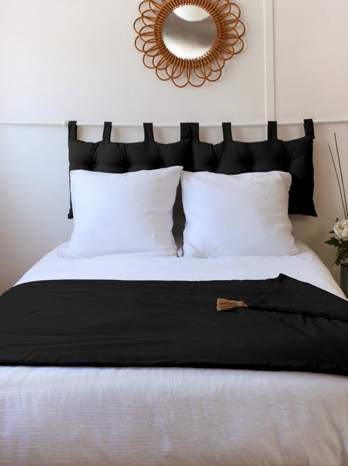 Edredon Panama avec pompons en jute - Kiabi