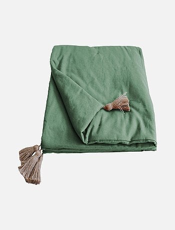 Edredon Panama avec pompons en jute