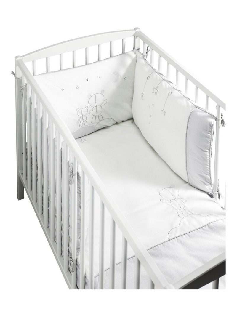 Edredon pour lit bébé en coton - SAUTHON Blanc Gris - Kiabi