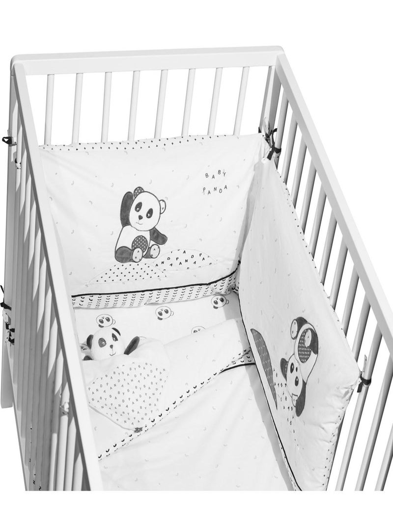 Edredon pour lit bébé en coton - SAUTHON Blanc Noir - Kiabi