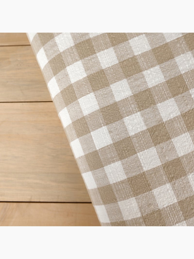Édredon réversible coton flammé motifs rayures et vichy LOURMARIN Beige - Kiabi