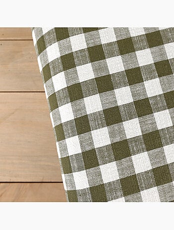 Édredon réversible coton flammé motifs rayures et vichy LOURMARIN