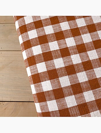 Édredon réversible coton flammé motifs rayures et vichy LOURMARIN