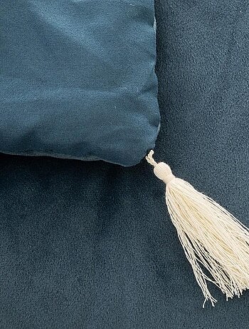 Édredon velours 80x180 cm bleu