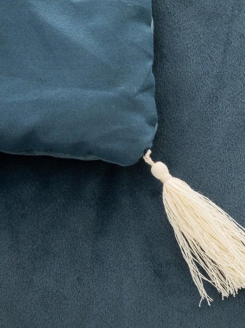 Édredon velours 80x180 cm bleu - Kiabi