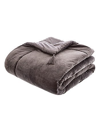 Édredon velours 80x180 cm bleu