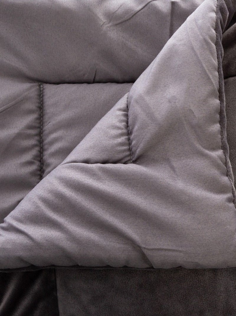 Édredon velours 80x180 cm gris Gris - Kiabi