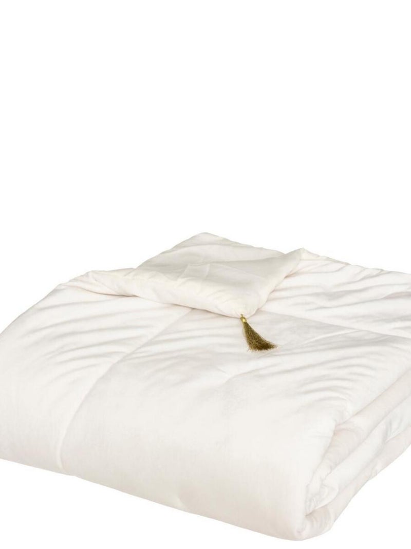 Édredon velours 80x180 cm Sonia IV Blanc - Kiabi