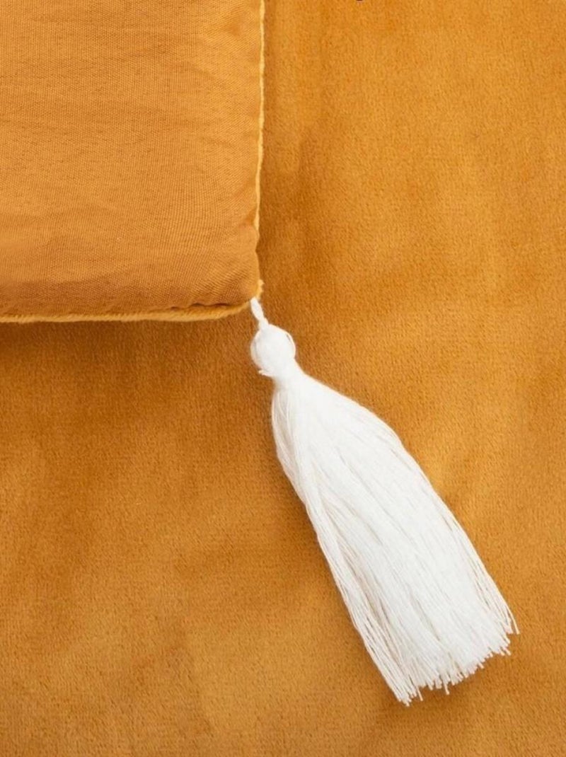 Édredon velours 80x180 cm Sonia ocre Jaune - Kiabi