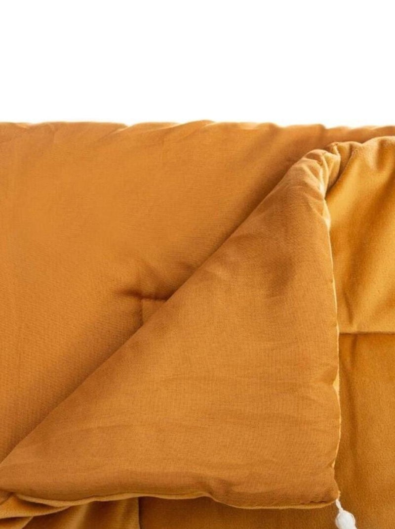 Édredon velours 80x180 cm Sonia ocre Jaune - Kiabi