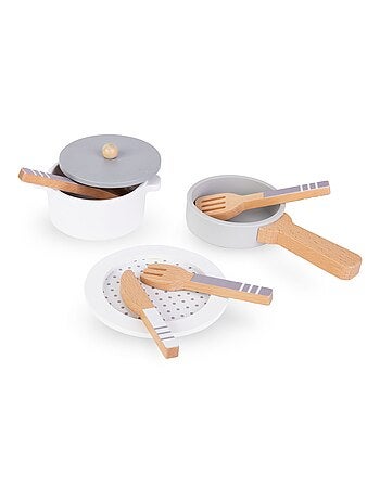 Égouttoir et vaisselle de cuisine en bois dinette Mamabrum