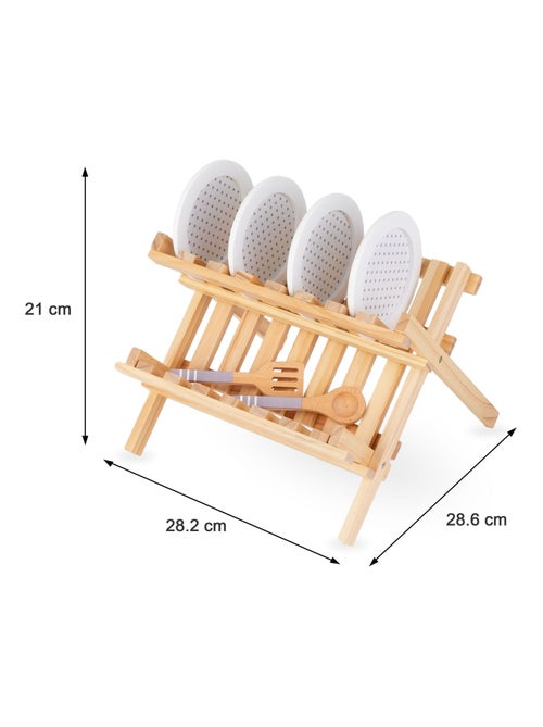 Égouttoir et vaisselle de cuisine en bois dinette Mamabrum - Kiabi