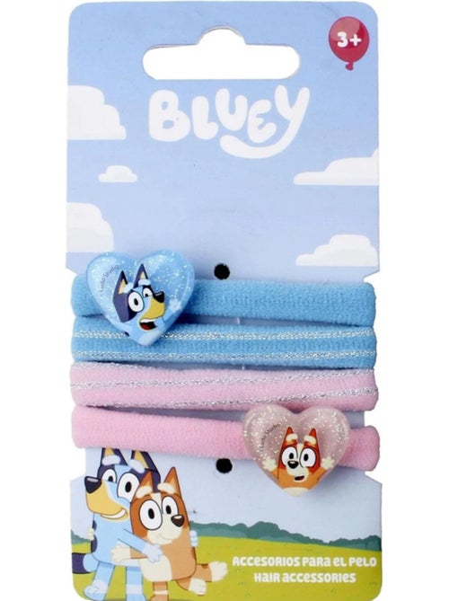 Élastiques cheveux enfant Bluey & Bingo cœurs pastel : lot de 4 - Kiabi