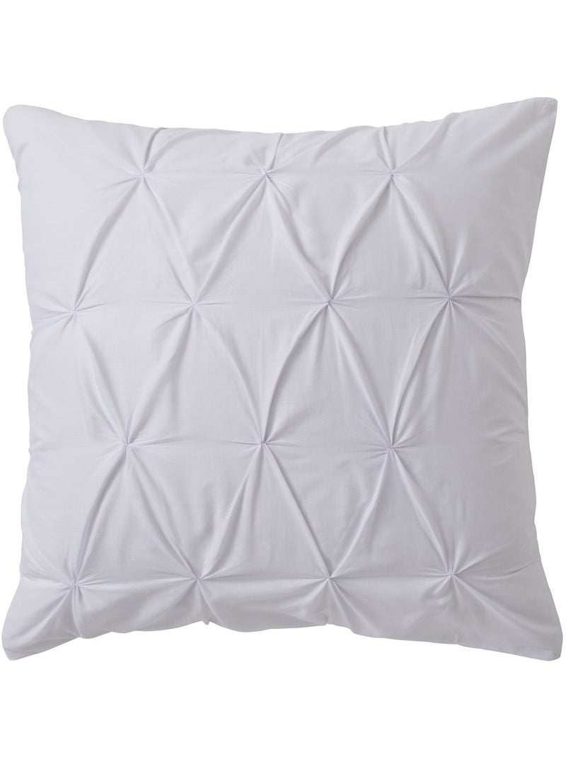 Élégance Plissée - Ensemble Housse de Couette Héloïse en Coton 57 Fils Blanc - Kiabi