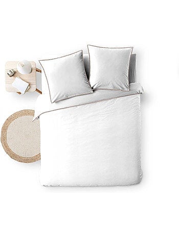 Élégance Pure - Ensemble housse de couette + drap housse coton 57 fils