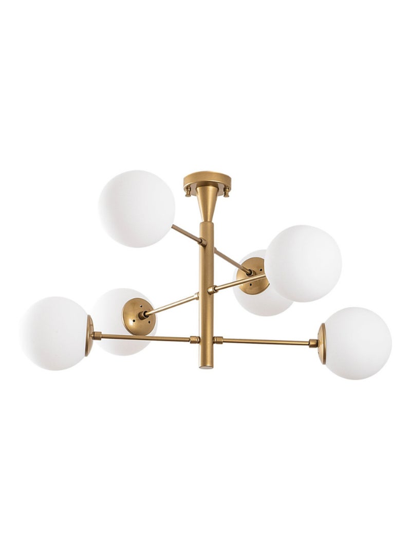 ÉLÉONORE - Plafonnier vintage doré - 6 lampes Doré/or - Kiabi