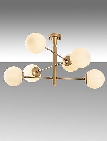 ÉLÉONORE Plafonnier vintage doré - 6 lampes