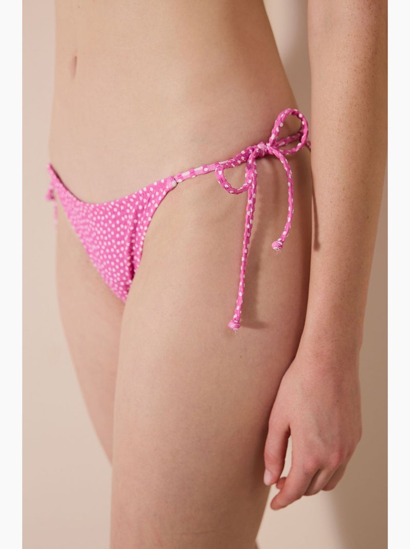 Elie bas de bikini texturé penti Rose fluo/Solinotes - Kiabi
