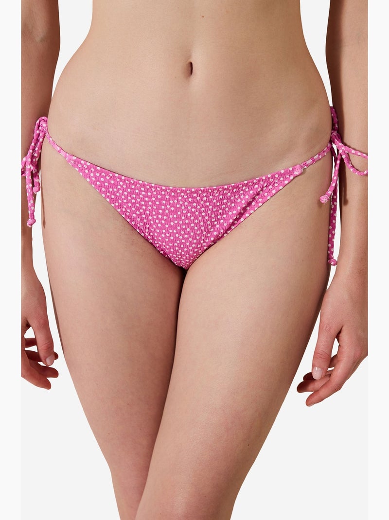 Elie bas de bikini texturé penti Rose fluo/Solinotes - Kiabi