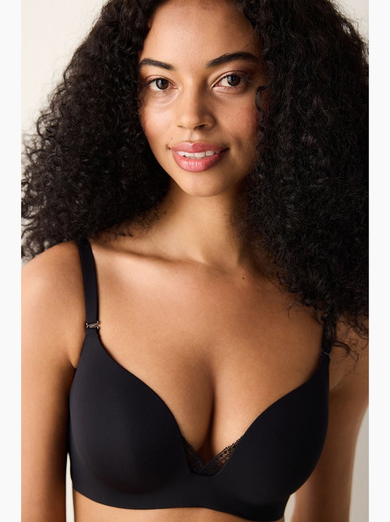 Eliza push up soutien-gorge décolleté sans armatures penti Noir - Kiabi
