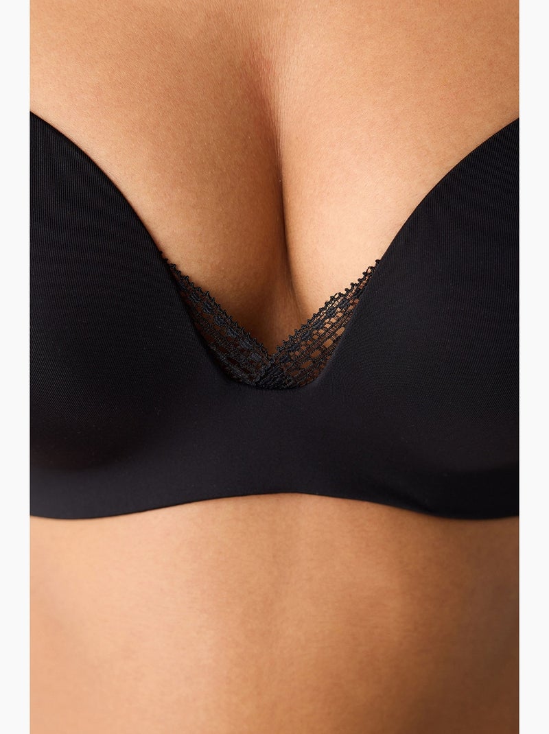 Eliza push up soutien-gorge décolleté sans armatures penti Noir - Kiabi