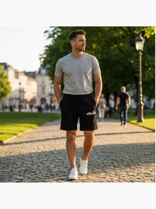 Ellesse - Bermuda homme noir taille élastique et cordon - Kiabi
