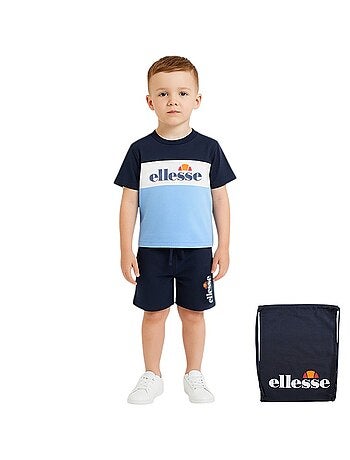 Ellesse - Ensemble 3 pièces t-shirt manches courtes short et sac à imprimé