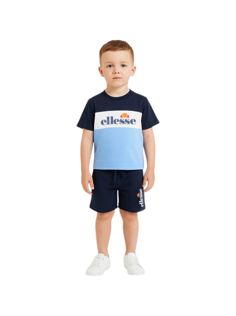 Ellesse - Ensemble 3 pièces t-shirt manches courtes short et sac à imprimé Bleu - Kiabi