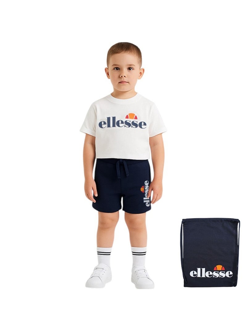 Ellesse - Ensemble 3 pièces t-shirt manches courtes short et sac à imprimé Bleu marine - Kiabi
